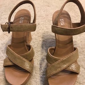 Gold Ugg Wedges